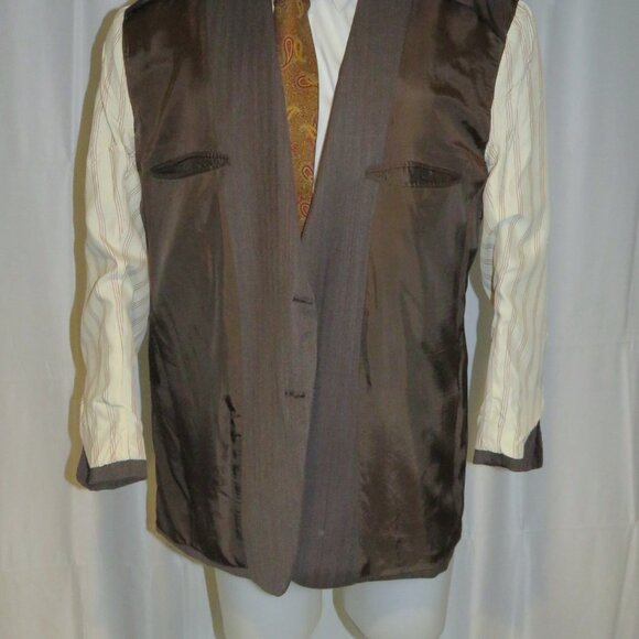 Anderson & Sheppard Savile Row Bespoke Brown Herringbone Sport Coat 42R - Picture 11 of 16